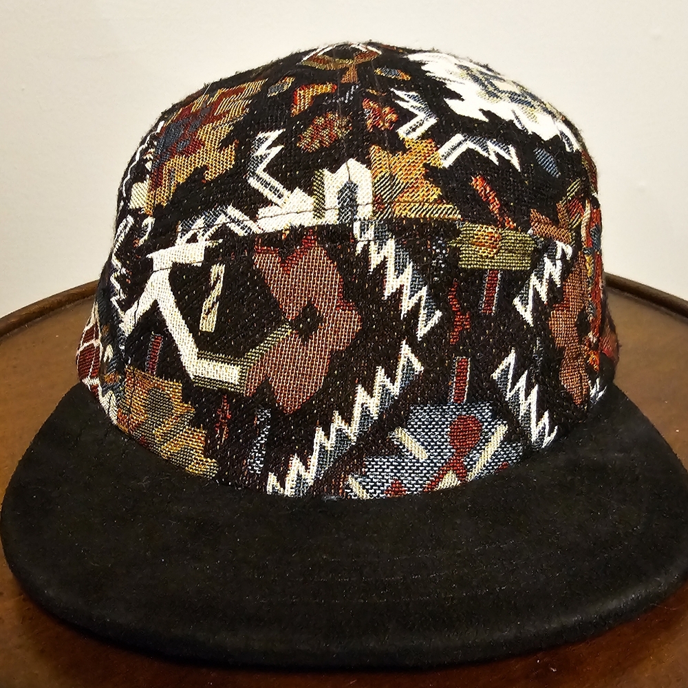 Tribal Pattern Cap with Black Brim